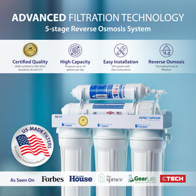 APEC RO-90 under-sink installation demonstrates easy, secure connections