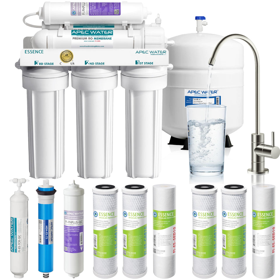 APEC Water ROES-PH75X under-sink system front view for convenient installation