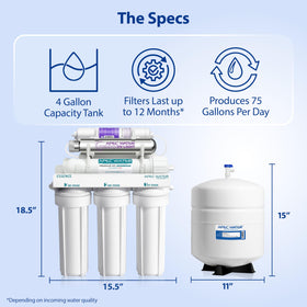 APEC Water ROES-PHUV75 water pour test for crisp taste.