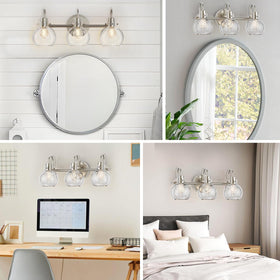 Apenath brushed-nickel wall mount lamp suitable for living rooms and kitchens.