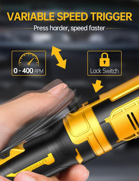 APEXPOWER built-in LED light illuminates the work area clearly