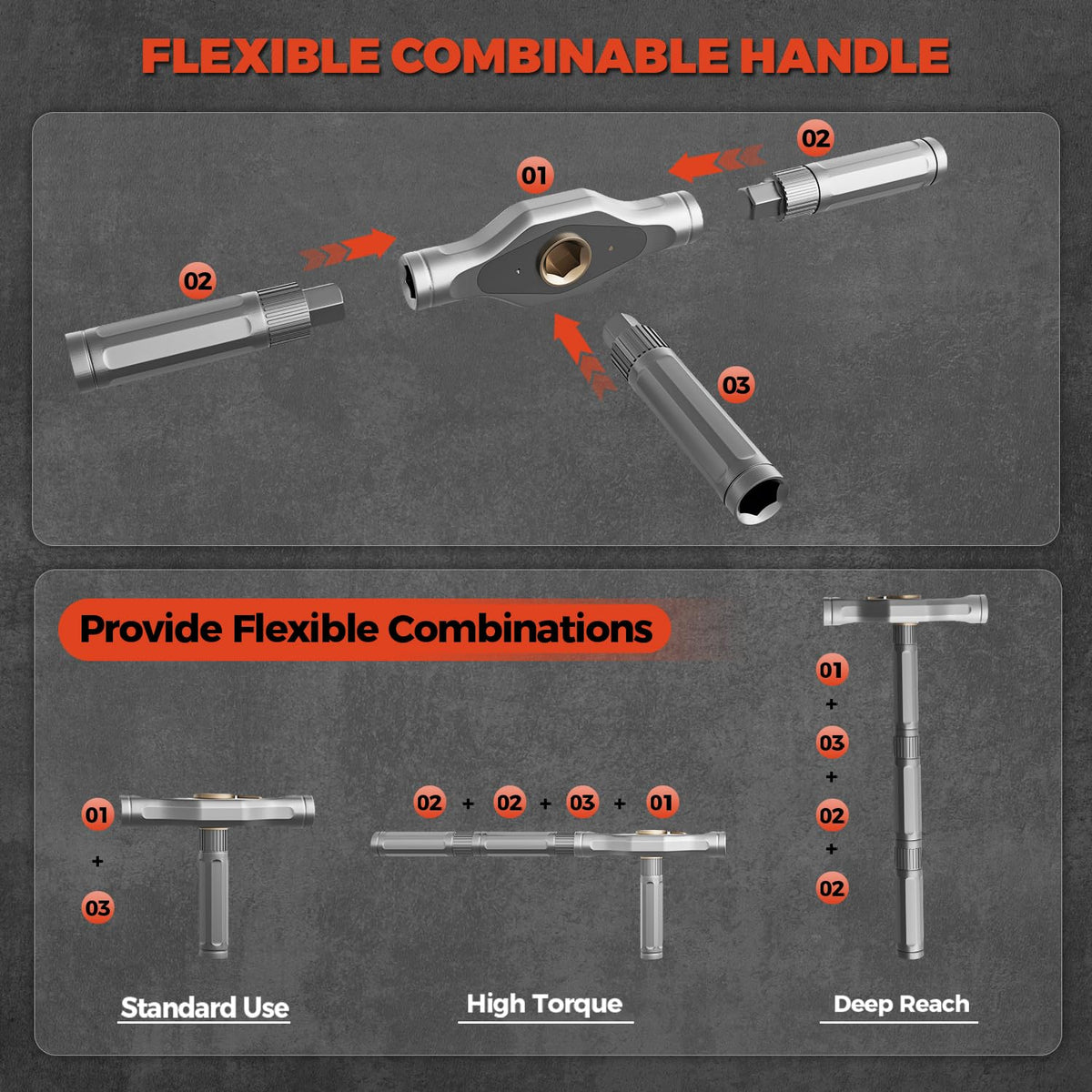 ApexSelect 8x45mm heads arranged for versatile screwdriving tasks across projects.