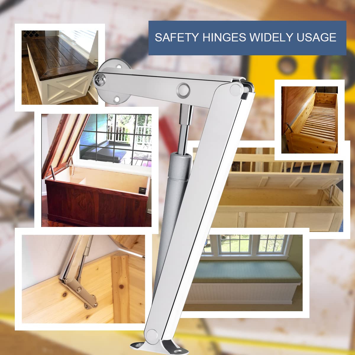 APFFSY hinges for toy box and blanket chest with smooth lowering.