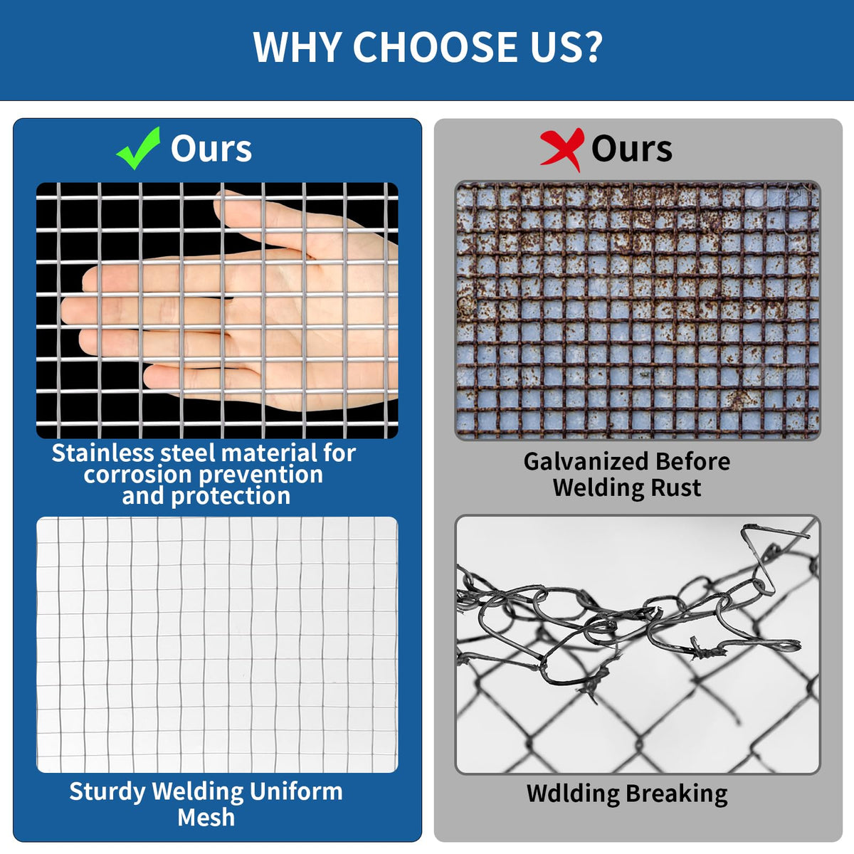 apgbwj 304 stainless steel welded wire mesh garden fence application for plants and pets