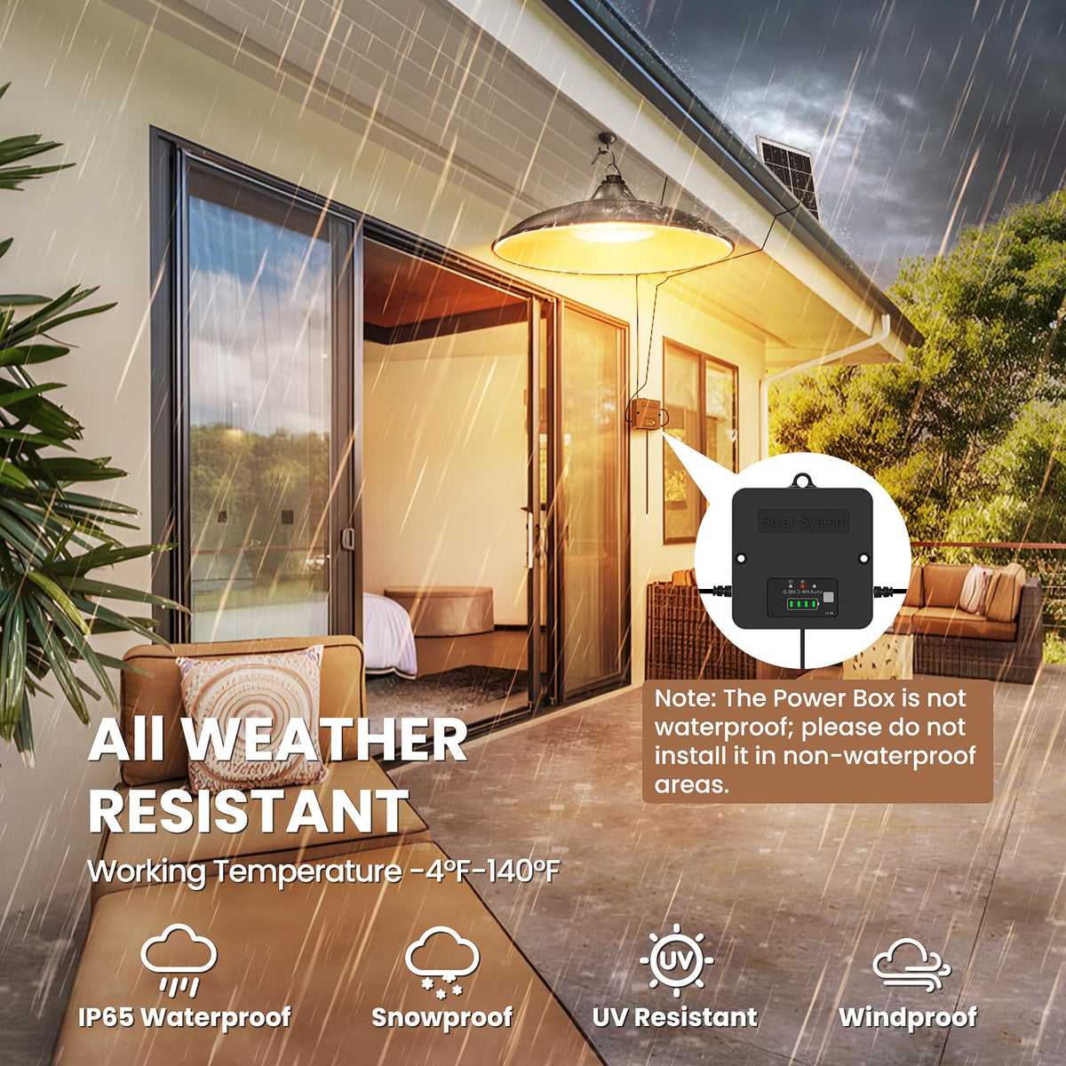 APILAB IP65 weatherproof design stands up to rain and snow.