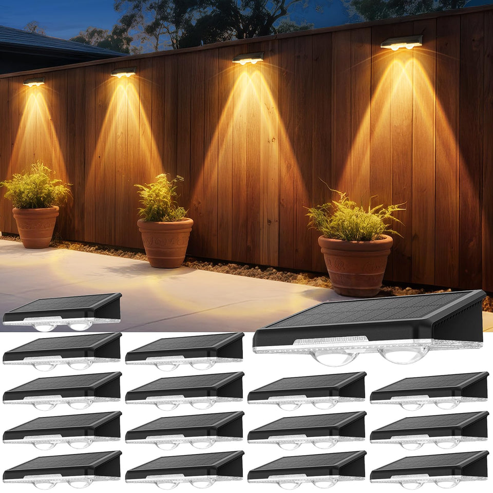 APILAB Solar Fence Light in 3 modes for versatile pathway illumination