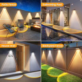 APILAB fence light tilted 30 degrees to optimize sun exposure and prevent pooling