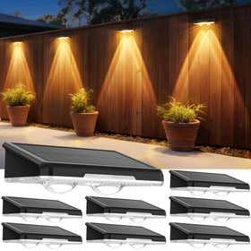 APILAB solar fence light front view with three-mode color for ambiance and security.