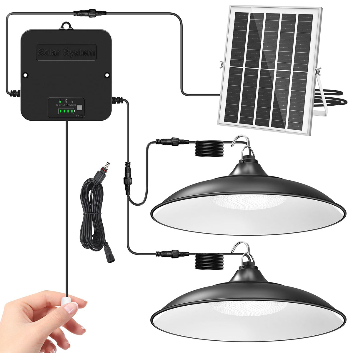 APILAB solar shed light panel with sun powered charging for outdoor use