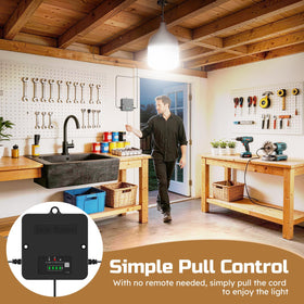 APILAB pull-string control enables quick on/off and mode switching