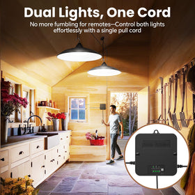 APILAB solar shed light storage box shows battery and mode indicators for easy power check
