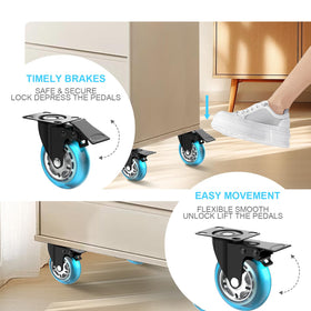 Apllamo non-marking casters protect floors during full loads.