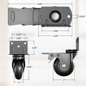 Aplamo 2-inch swivel caster with L-shaped top plate ideal for heavy furniture transport.