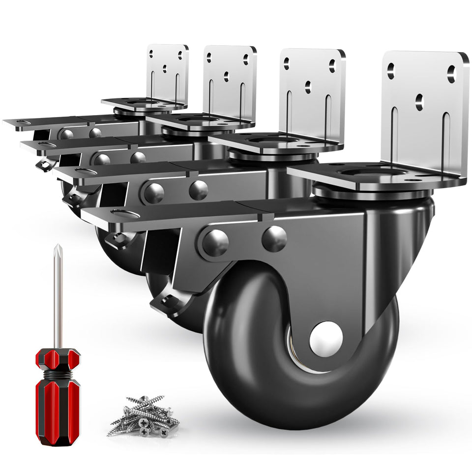 Aplamo side-mount caster wheel 2in with brake for stable, controlled furniture movement.