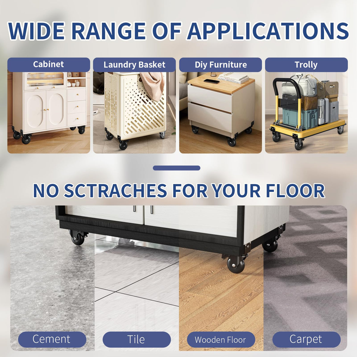 Aplamo 800-lb capacity per set enables stable support for heavy tables and furniture.