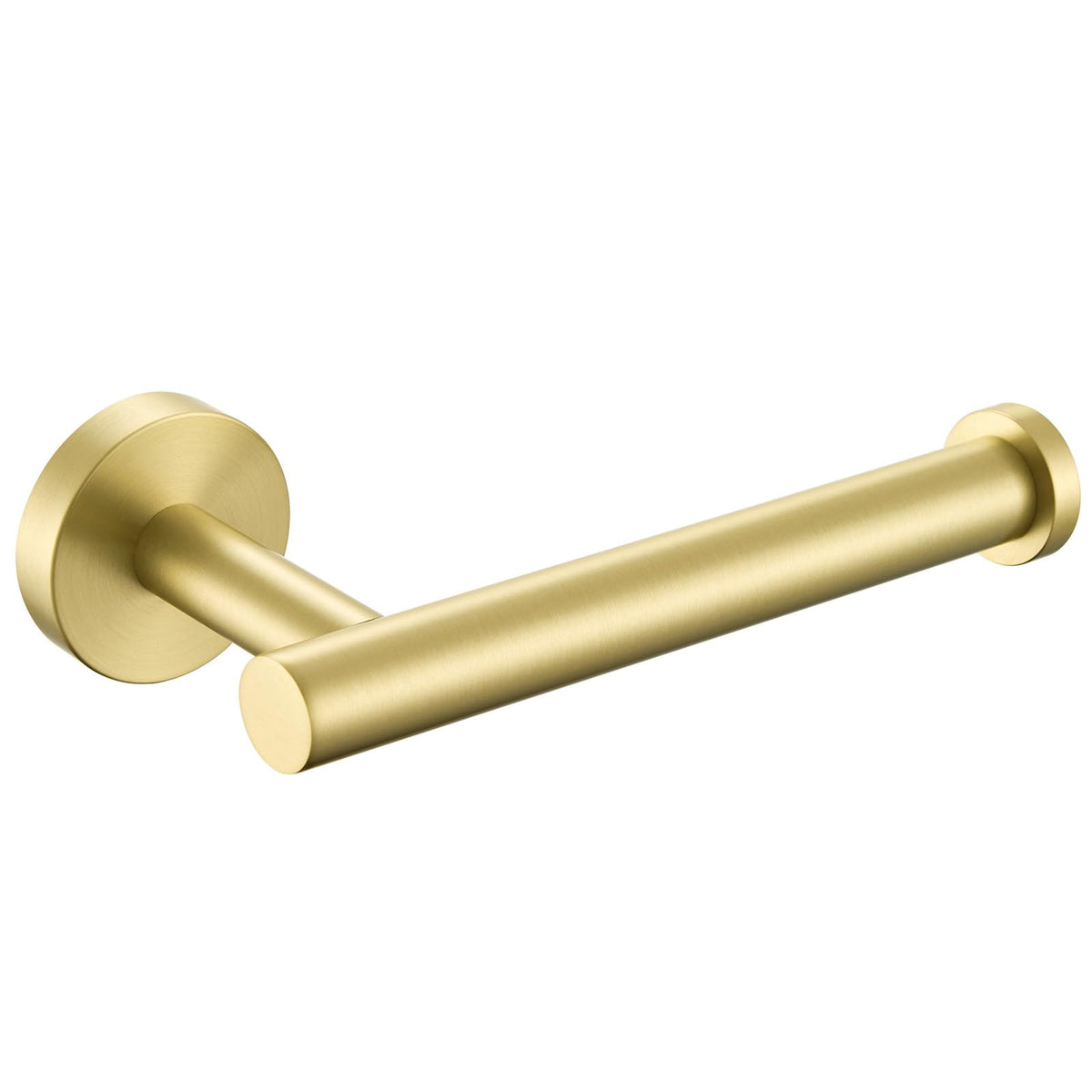 APLusee brushed gold toilet paper holder closeup shows premium finish and sturdy construction.