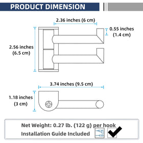 APLusee pack of 2 hooks ready for quick installation