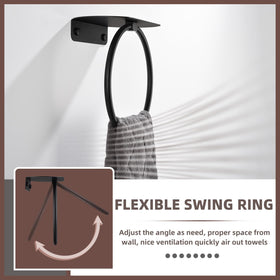 APLusee towel ring shelf design promotes quick drying with proper air circulation.