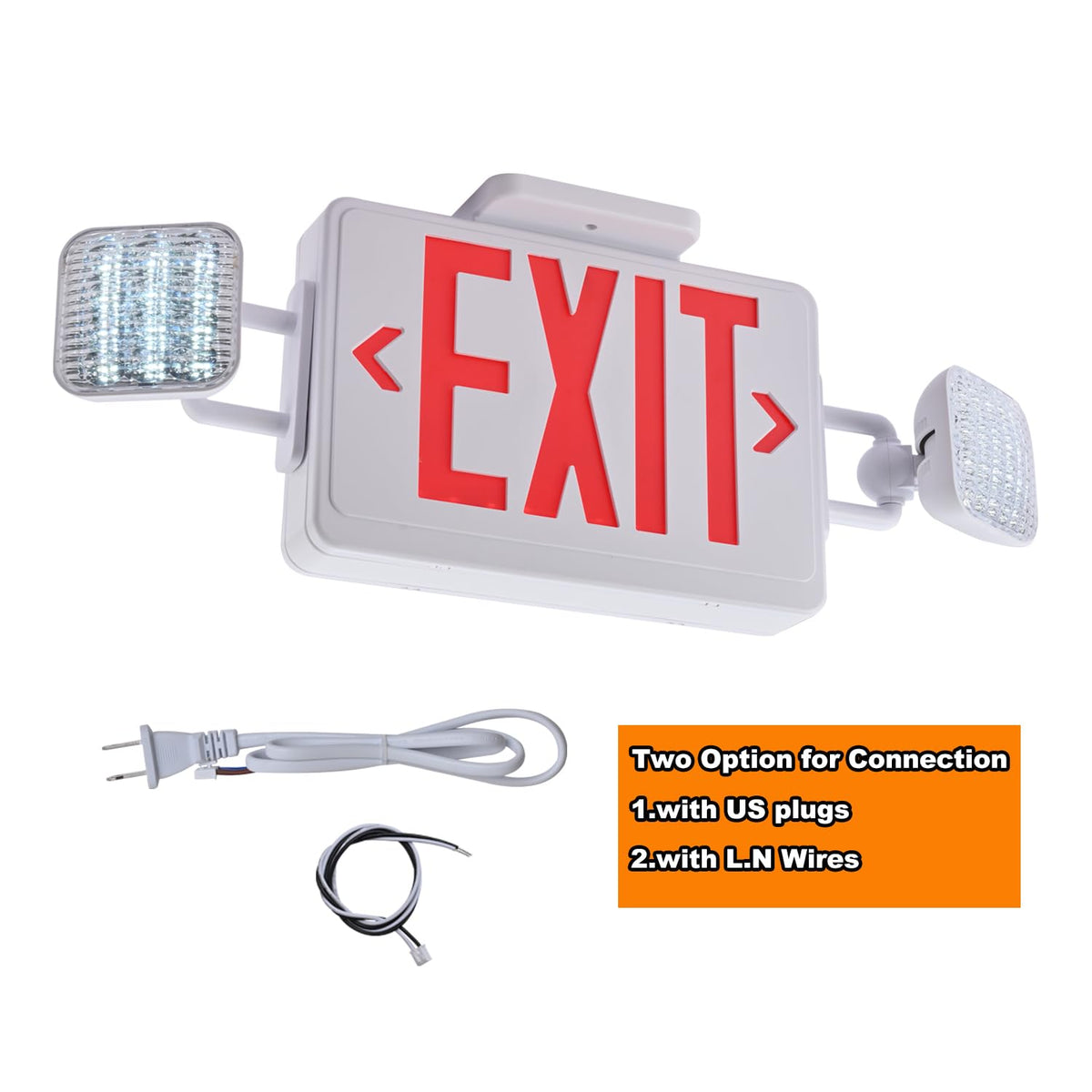 Apmeetlux exit sign plugs into US standard socket for easy setup.