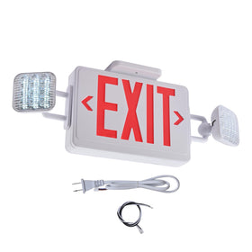 Apmeetlux red exit sign with emergency lights for 200lm outage visibility.