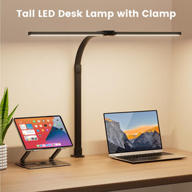 APMIEK LED Desk Lamp clamp-base detail highlighting sturdy mounting options