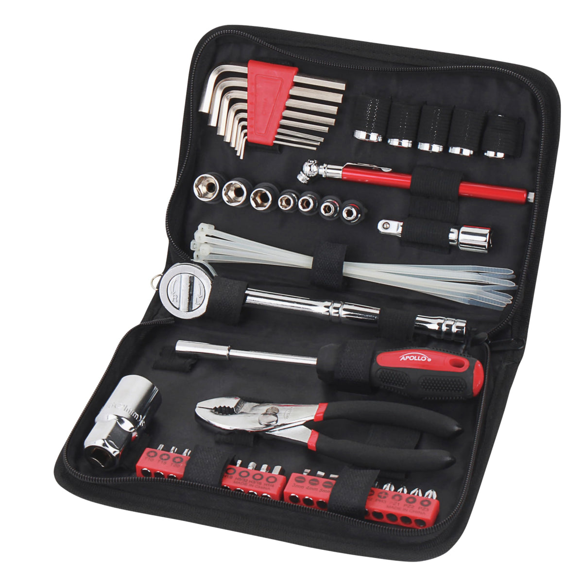 Apollo DT9774 zippered case keeps compact emergency tools organized for quick roadside fixes.