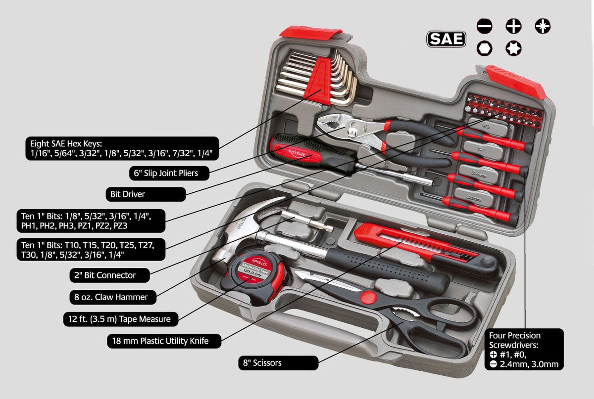 Apollo Tools Original 39-Piece Slip Joint Pliers ideal for gripping and bending.