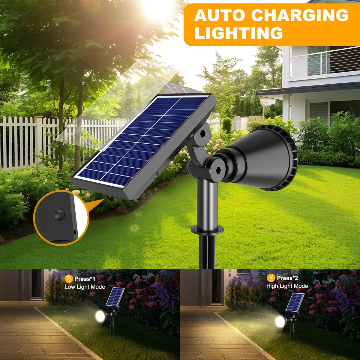 APOMAO IP67 waterproof solar light withstands rain and snow year-round