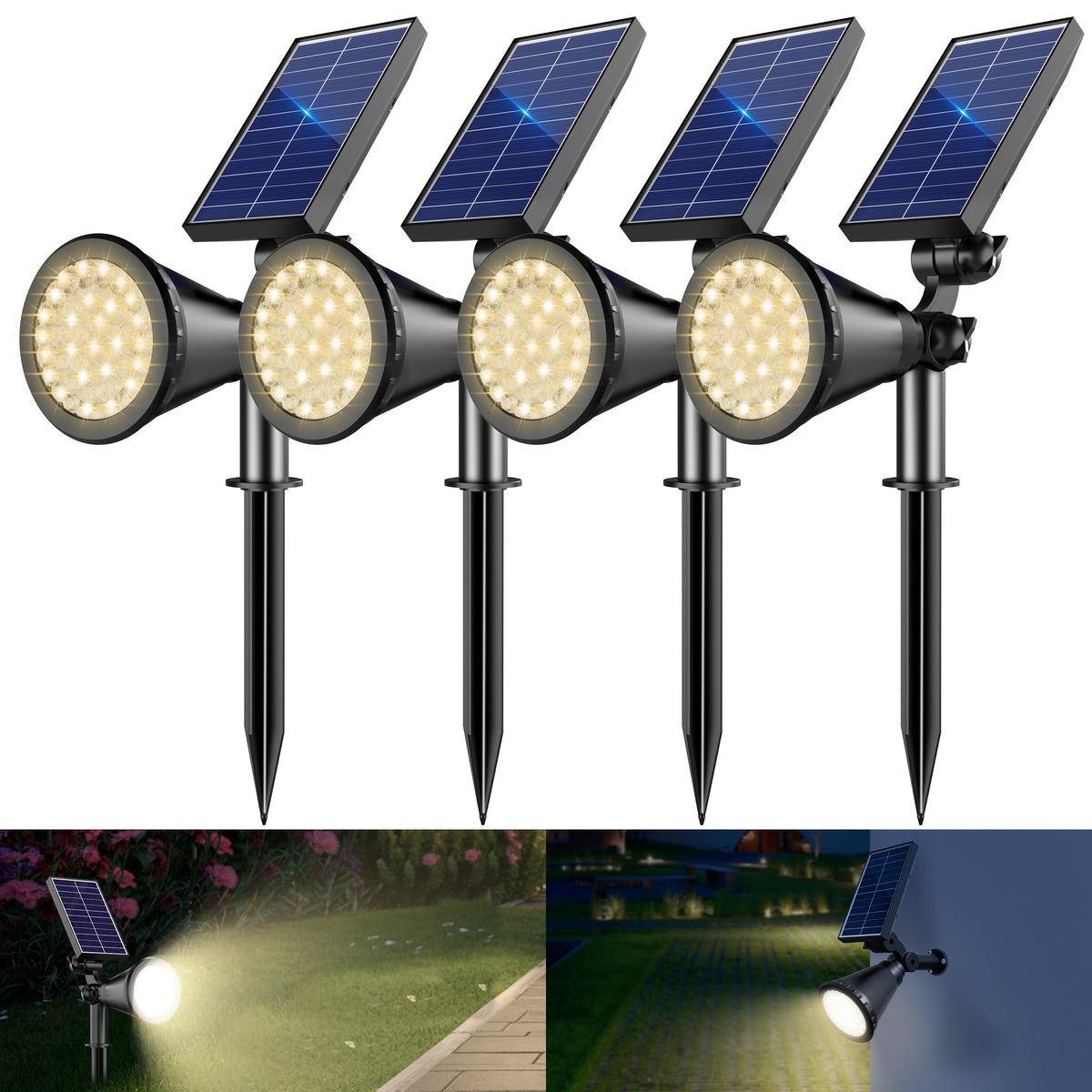 APOMAO solar spotlight wall-mount adjustable for precise garden lighting