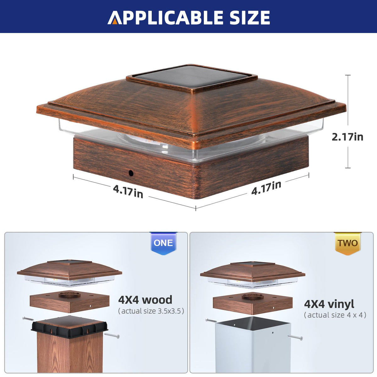 APONUO 16-LED post cap light provides bright, efficient lighting