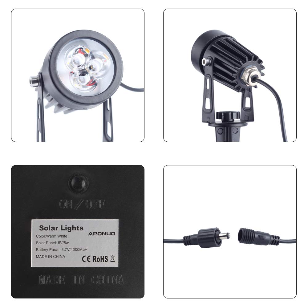 APONUO 3m cable supports versatile placement under trees or along walkways.