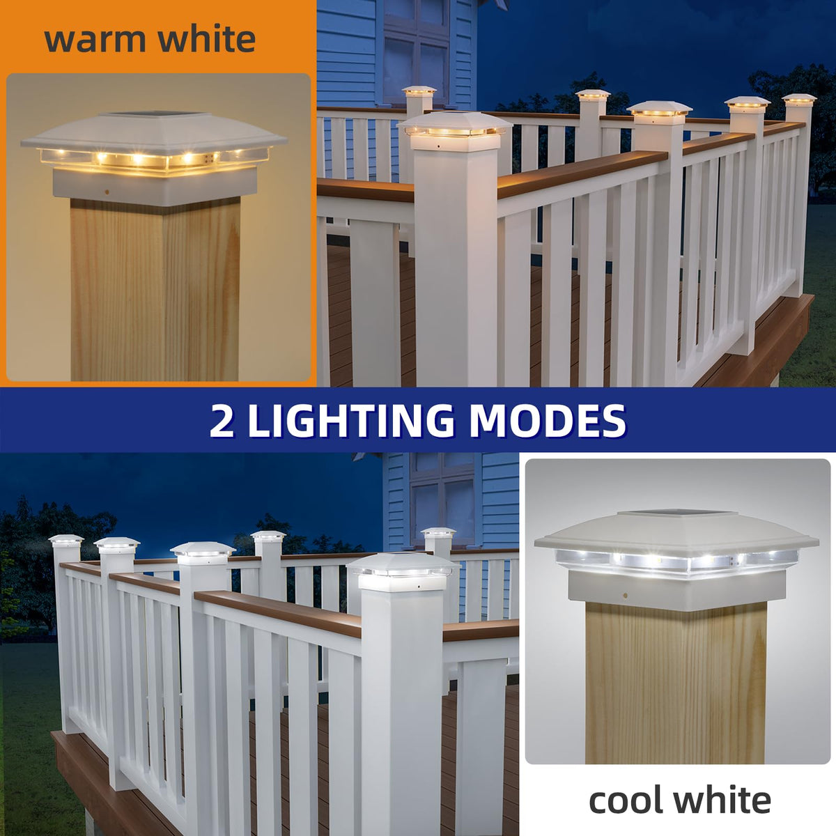 APONUO IP64 waterproof post cap lights for enduring garden illumination.