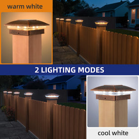 APONUO cool white 4x4 post cap light guides pathways safely