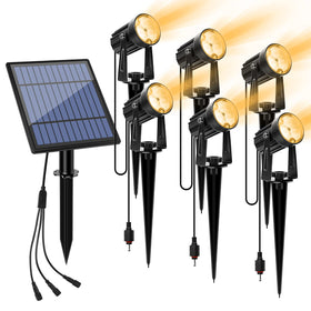 APONUO metal outdoor solar light front view for clear pathway lighting at night