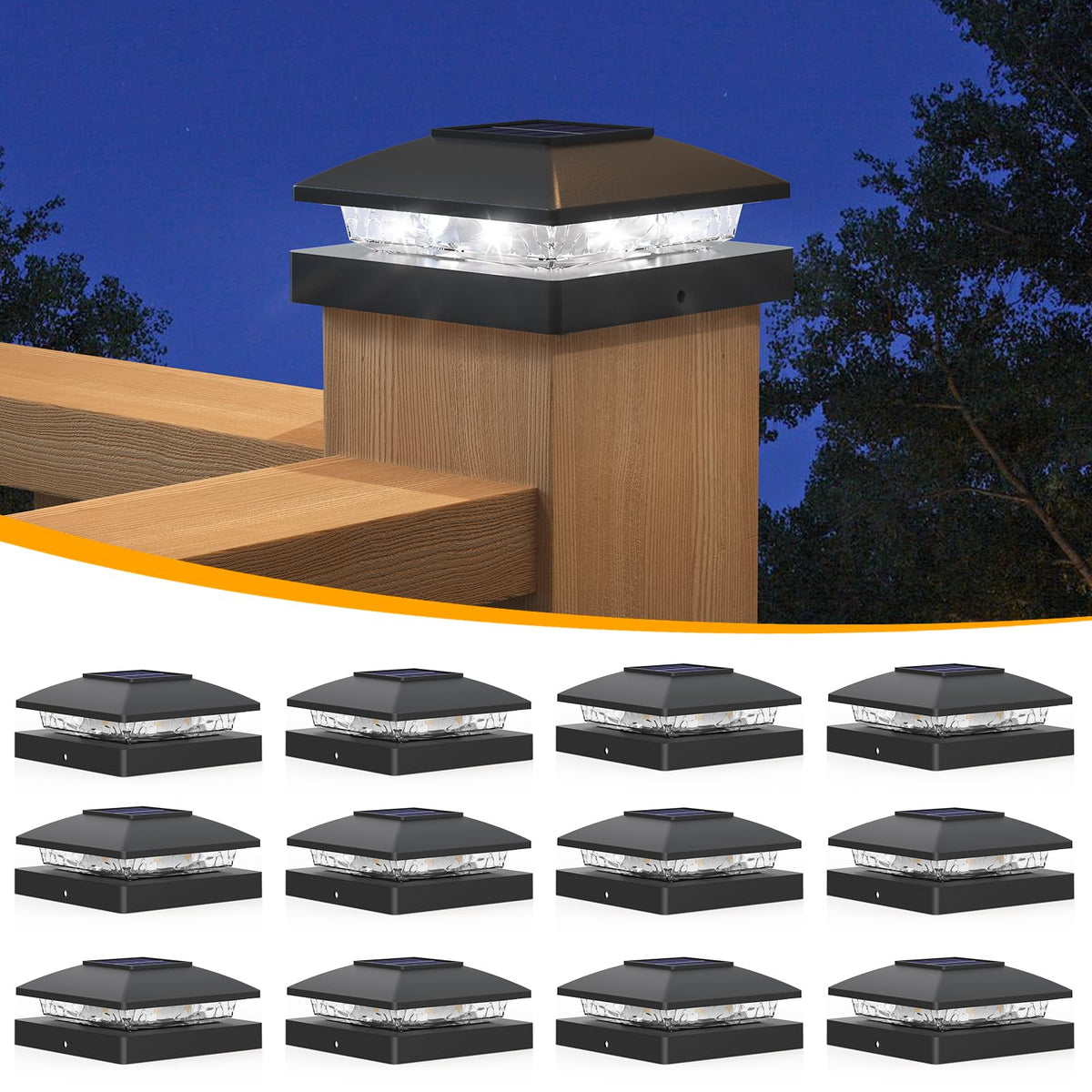 APONUO solar post cap 4x4 fit adds quick outdoor post illumination