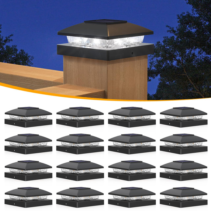 APONUO solar post cap light fits 4x4 posts for seamless fence and deck lighting.