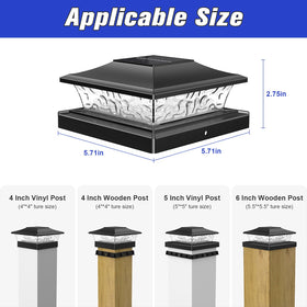 APONOUO post cap light for 5x5 wood posts adds subtle warm glow
