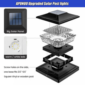 APONOUO 6x6 wood post cap light creates safe, visible deck edges