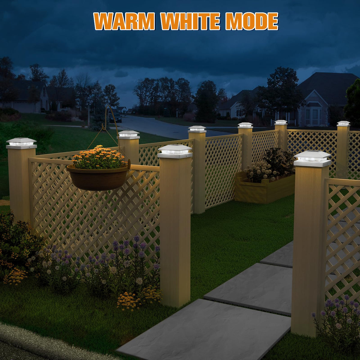 APONUO 6500K cool white LED provides bright, crisp outdoor ambiance.