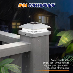 APONUO post cap lights include bases and screws for quick installation on posts.