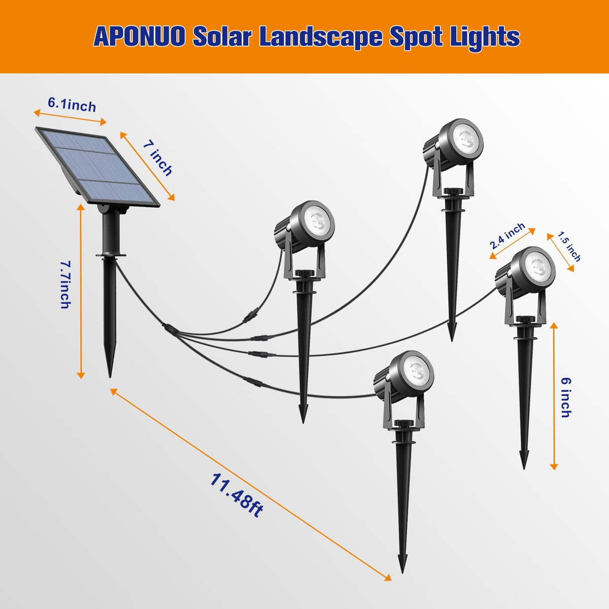 Two brightness modes: high and low for energy saving