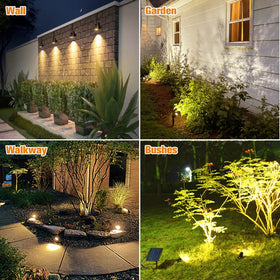 APONUO spotlight along path illuminating garden edges for safer nighttime navigation