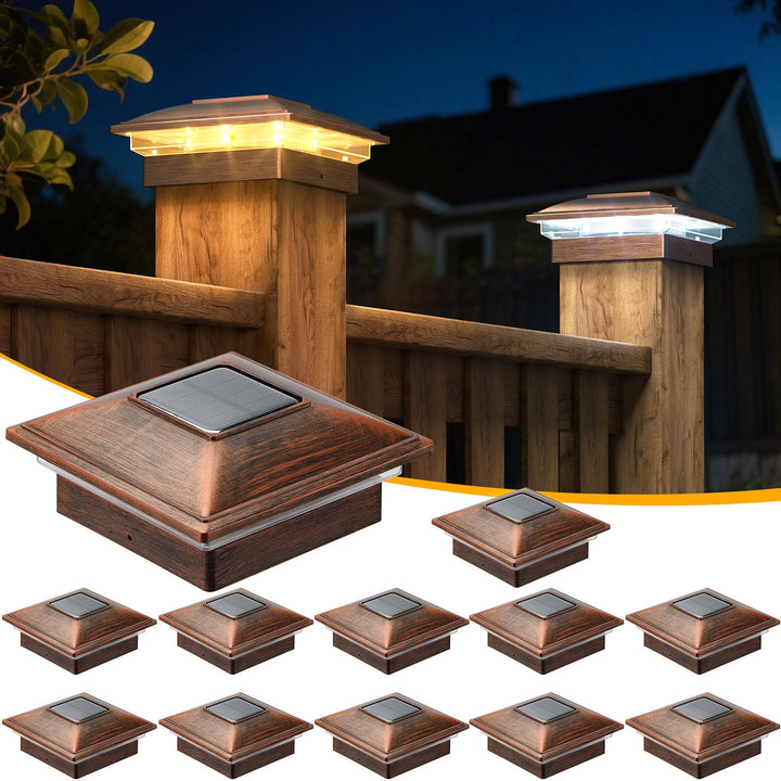 APONUO warm white 4x4 post cap light for outdoor ambiance