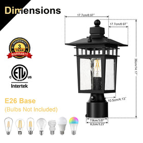 APOTO durable post light suitable for residential and commercial exteriors.
