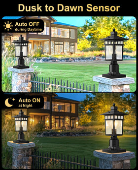 APOTO pole-mount post light demonstrates flexible installation on 3" posts.