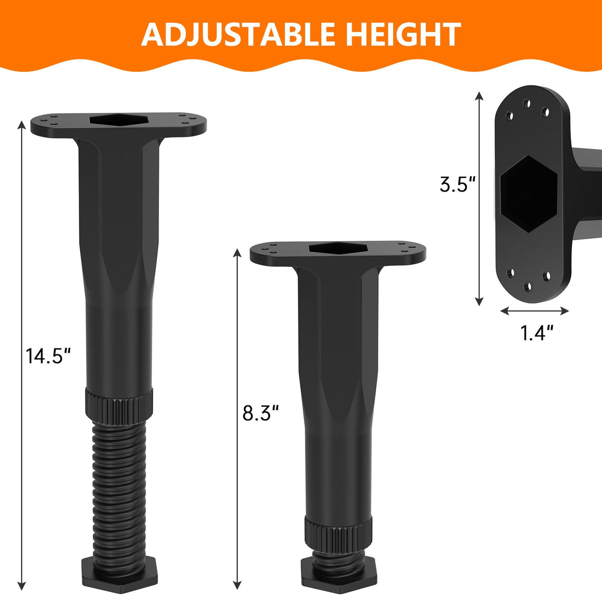 Appacare widened base enhances stability for bed frames and furniture.