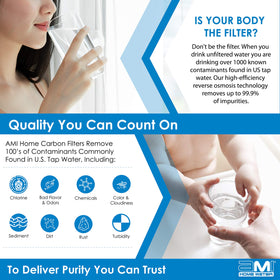 APPLIED MEMBRANES inline carbon water filter suitable for ice makers and in-door dispensers.