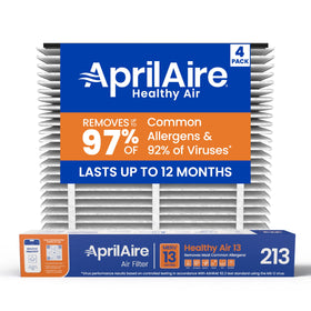 Aprilaire 213 replacement filter in 20x25x4 size ready for whole-home air purification.