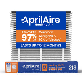Aprilaire 213 replacement filter front view for reliable allergen filtration.