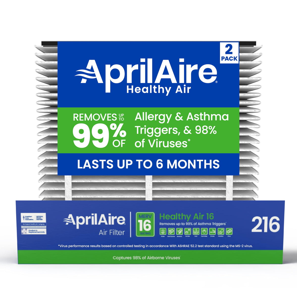 Aprilaire 216 replacement filter fits 20x25x4 for cleaner indoor air